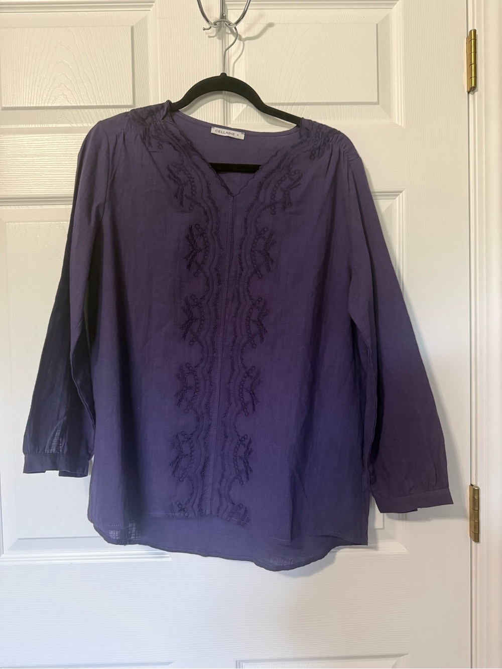 Cellabie Cotton Blend Embroidered Tunic- M - Picture 2 of 7